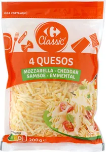 Queso rallado cuatro quesos