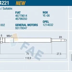 Glödstift FAE 74221