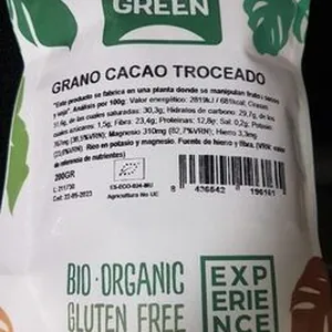 Grano de cacao troceado