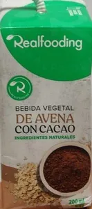 Bebida vegetal de avena y cacao