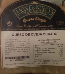 Monte Nuevo, Queso de Oveja Curado
