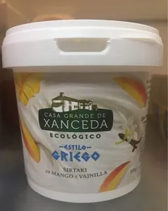 Yogur ecológico estilo griego de mango y vainilla