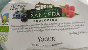 Yogur con frutas del bosque