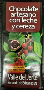 Chocolate artesano con leche y cereza