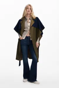 Bimaterial trench-style poncho