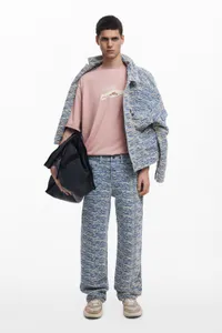 Mottled denim trousers