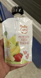 Postre lácteo fresa platano