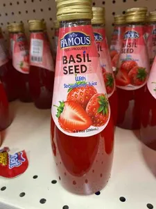 Basil Seed Drink With Strawberry Juice