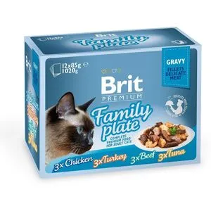 Brit Premium Pouches Fillets In Gravy Family Plate (12x85g)