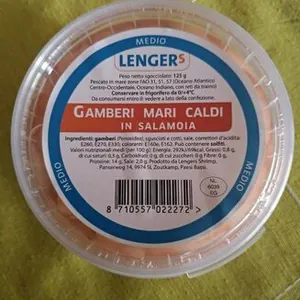 Gamberi mari caldi in salamoia
