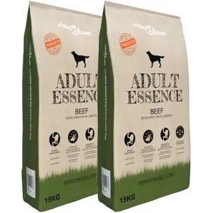 vidaXL Premium hundmat torr Adult Essence Beef 2 st 30 kg