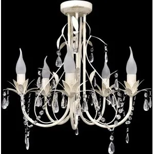 vidaXL Kristallkrona Magdalena 5-arm antik vit