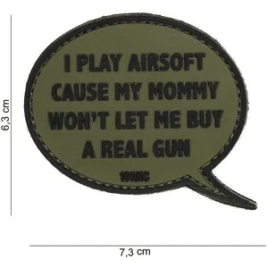 101 INC PVC Patch - I Play Airsoft (Färg: Grön)