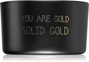 My Flame Warm Cashmere You Are Gold, Solid Gold doftljus med träveke 9x5 cm