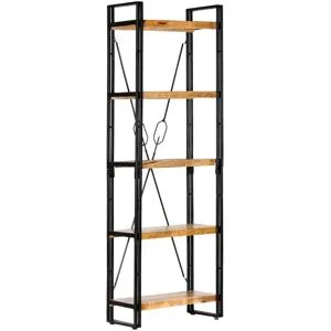 vidaXL Bokhylla med 5 hyllor 60x30x180 cm massivt mangoträ