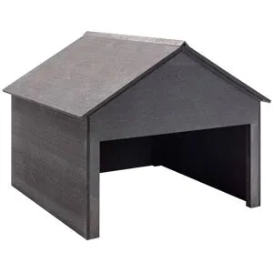 vidaXL Garage för gräsklippare grå 80x80x70 cm WPC