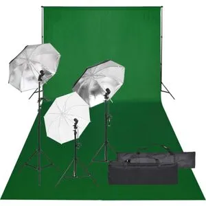 vidaXL Fotostudio med lampor och bakgrund