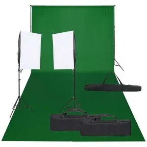 vidaXL Fotostudio med lampor och bakgrund