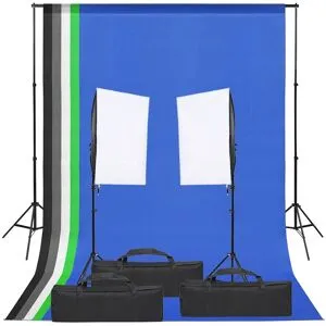 vidaXL Fotostudio med lampor och bakgrund