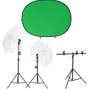 vidaXL Fotostudio med lampor och bakgrund