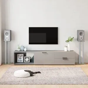 vidaXL vidaL Högtalarstativ 2 st härdat glas 3 pelare silver