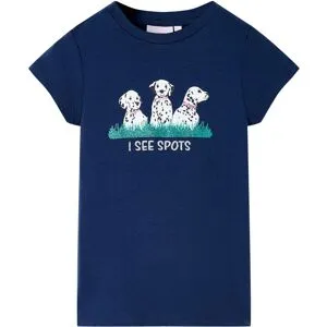 vidaXL T-shirt för barn marinblå 140