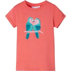 vidaXL T-shirt för barn korallröd 140