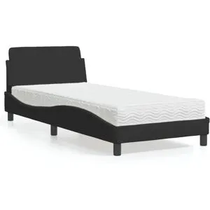 vidaXL Bed with Mattress "Dover" Black 90x190 cm Velvet