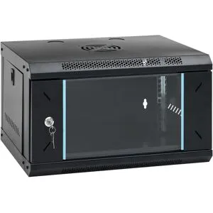 vidaXL 6U väggmonterat nätverksskåp 19" IP20 53x40x30 cm