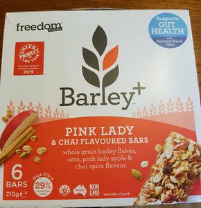Barley+ Pink Lady & Chia flavoured bars