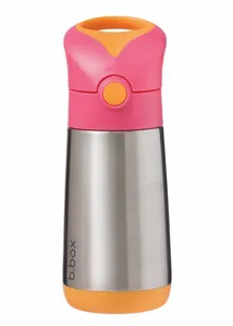 B.Box Thermos thermos med rosa orange sugrör 350 ml
