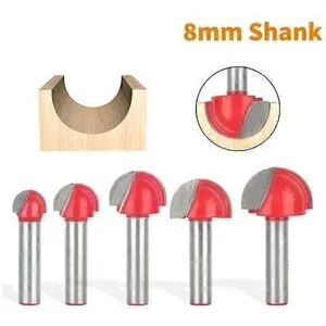 NICEGOU Rundbottensfräs, 5 st Frässtål 8 mm Skaft Spårfräs Karbid Svansspårfräs för Fräs Skärverktyg Frässtift