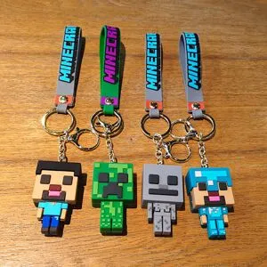 Klassiskt Minecraft-spel figurmodell leksaker Nyckelring My World Stev A