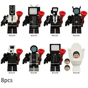 DAO 8 st/set Skibidi Toalett Spel Byggkloss Leksaker TV Personer Speakerman Monitor Kameraman Figurer Kit PresentDB