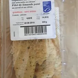 Filet limande pané