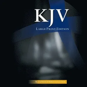 KJV Large Print Text Bible, Black French Morocco Leather, KJ653:T