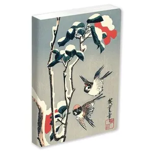 Journal Sparrows and Camellia in Snow by Hiroshige, Lined PB