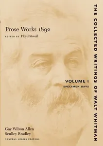 Prose Works 1892: Volume I