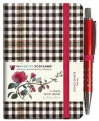 Red, Red Rose Tartan Notebook (mini with pen) (Burns check tartan)