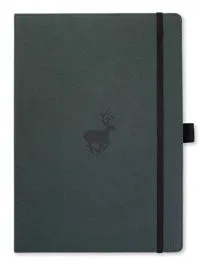 Dingbats* Wildlife A4+ Dotted - Green Deer Notebook