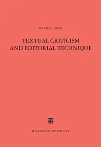 Textual Criticism and Editorial Technique