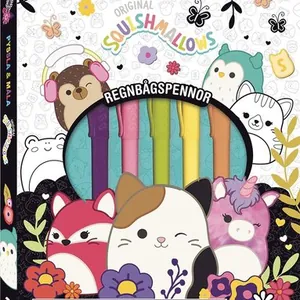 Pyssla och måla Squishmallows : regnbågspennor