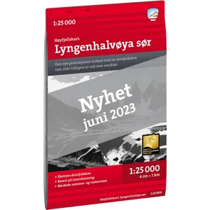 Calazo förlag Høyfjellskart Lyngenhalvøya sør 1:25.000 NoColour OneSize